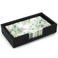 Black Wooden Napkin Holder Guest Towels Holder Flat Bathroom Napkins Holder Disposable Hand Towel Tray Cocktail Napkin Holder for Table Kitchen Counter Modern Paper Towel Holder Basket Accessories