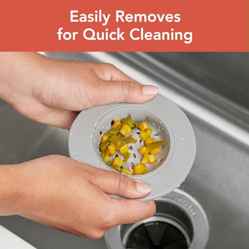 Spectrum Silicone Sink Strainer 2-Pack - Flexible Kitchen Sink Drain Strainer, Fits Standard Sinks, Drain Guard Catch Food Debris for Sink Protection, Easy Removal, Dishwasher Safe, Oyster Gray - color: Oyster Gray, size: 2 Pack