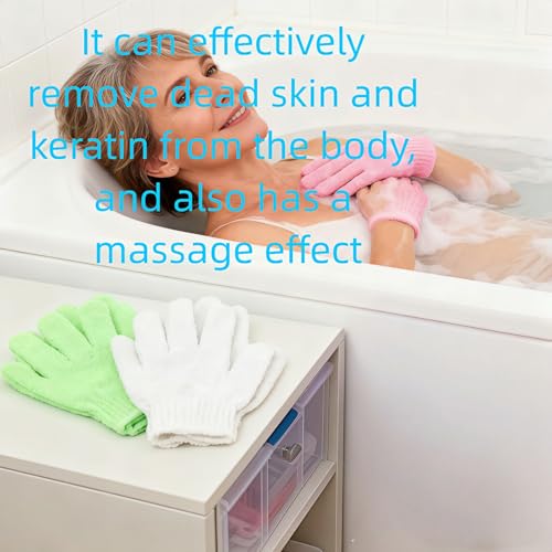 4 Pairs Exfoliating Bath Gloves, Nylon Double Sided Exfoliating Gloves for Beauty, Spa, Massage, Skin Shower, Body Scrubber Bathing Accessories