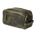 KomalC Leather Toiletry Bag for Men & Women – Handcrafted Travel Grooming Kit with Water-Resistant Lining and Secure Zipper Closure - style: 1 Zip Classic Light Green