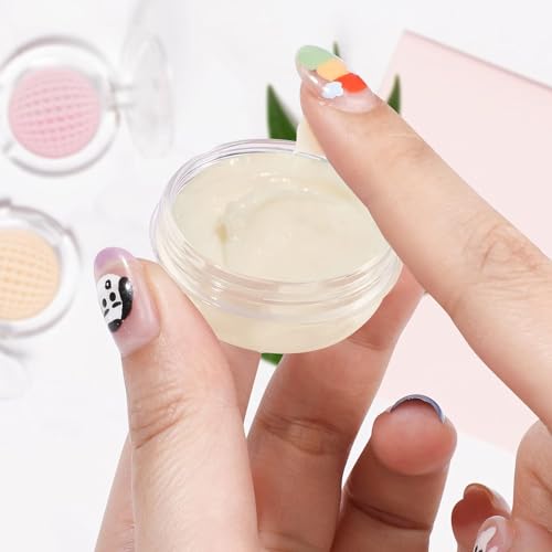 Leak Proof Mini Travel Jars, Travel Containers for Creams with Lids and Labels, Travel Bottles Lip Balm Cosmetic for Jewelry Case Toiletries Moisturizer Plastic Small Jar 5 Pcs 10ml - color: 10ml