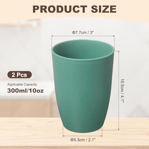 uxcell 2 Pcs Simple Toothbrush Cup, 3 x 3 x 4.1 Inch Bathroom Tumbler Reusable Plastic Cup Set for Storing Toothpaste Toothbrushes Combs Water Beverages, Dark Green - color: Dark Green
