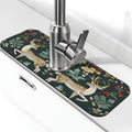 Christmas Kitchen sink faucet pad, strong water absorption, anti slip, easy to clean, very suitable for splash and drip prevention, suitable for kitchens and bathrooms - color: Christmas
