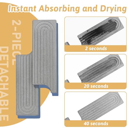 Diatomite Sink Faucet Splash Guard U Shape, 24" Large Stone Sink Tray, Modern Faucet Handle Drip Catcher Stone, Durable Faucet Draining Mat Protector for Kitchen Bathroom Island Counter, Light Grey - size: 23.6" x 3.9"