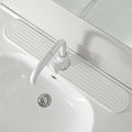 dophee Faucet Mat for Kitchen Sink, Diatomite Fast Drying Stone Sink Tray Faucet Splash Guard Absorbent Mat for Bathroom Counter, 23.3"x3.9", White - color: White