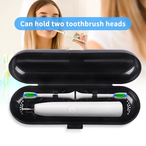 Fowecelt 2 Pack Electric Toothbrush Travel Case for Oral-B Pro and Other Electric Toothbrush, Portable Travel Toothbrush Holder (Black & White) - color: Black & White