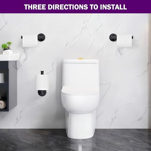 JOMOLA Toilet Paper Holder, Matte Black Stainless Steel Suction Cup Wall Mount, No-Drilling Bathroom Tissue Paper Towel Holder for Kitchen, RV, 1 Pack - color: Black-1 Pack