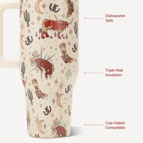 HydroJug Traveler 40oz, Insulated Tumbler with Handle & Straw, Rodeo - color: Rodeo, size: 40 Ounces