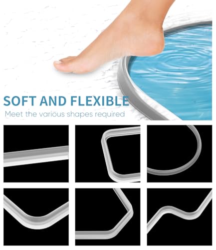 KRUI Collapsible Shower Threshold Water Dam, 55 In, Self Adhesive Shower Edge Water Barrier Stopper, Shower Water Blocker Retention System, Dry and Wet Separation for Bathroom Kitchen Countertop Sink - color: Transparent, style: [55in] +Free installation