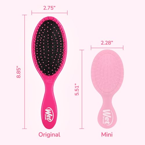 Wet Brush Detangling Brush, Original Detangler Brush (Pink) - Wet & Dry Tangle-Free Hair Brush for Women & Men - No Tangle Soft & Flexible Bristles for Straight, Curly, & Thick Hair - color: Pink, size: 1 Count (Pack of 1)