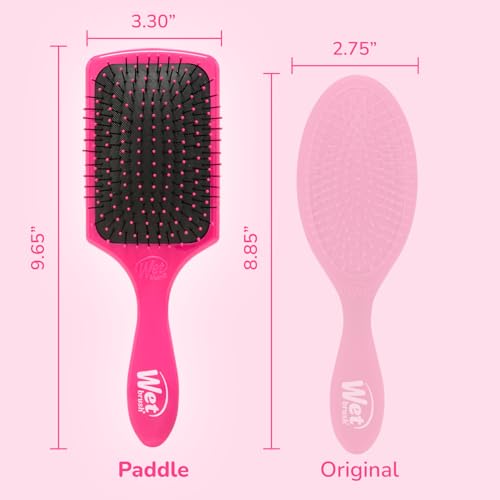 Wet Brush Paddle Detangler Hair Brush, Pink, Ultra-Soft IntelliFlex Bristles with AquaVent Design, Great For Treatment & Mask Application, Women, Men, Wet, Dry and Damaged Hair - color: Pink, size: 1 Count (Pack of 1)