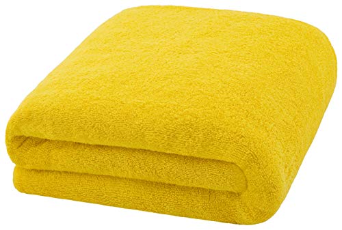 100% Cotton Oversized 40x80 Bath Sheet, Turkish Bath Towels for Bathroom Extra Large, Yellow Bath Sheet - color: Yellow, size: Bath Sheet 40x80"