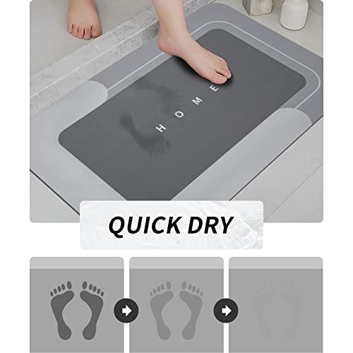 Housego 3PCS Absorbent Bath Mat Magic Rug Sets, Quick Drying Bath Mat Non-Slip Floor Rug Rubber Backed for Bathroom Kitchen Shower Sink (16.9''x23.6''+19.7''x23.6''+19.7''x31.9'', Dark Gray) - color: Dark Gray, size: 3 PCS