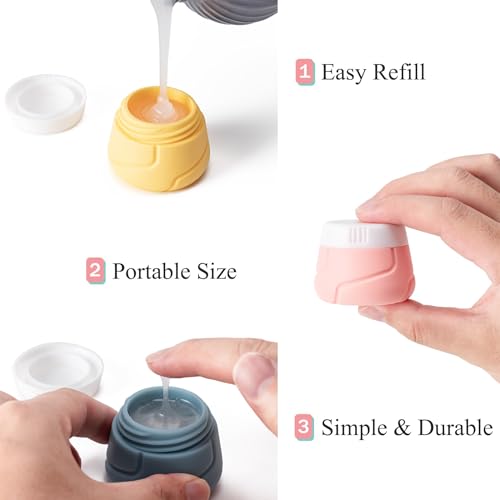 Travel Bottles for Toiletries 15 Pack, TSA Approved Travel Size Containers 3oz, LeakProof Silicone Squeezable Creams Jars, Refillable Toiletry Bottles for Shampoo, Conditioner (Cranberry)