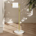KES Gold Toilet Paper Holder Stand Tissue Roll Holder with Modern Marble Base, SUS304 Stainless Steel Brushed Gold Finish BPH284S1-BZ - color: Brushed Gold, size: 20.6"H