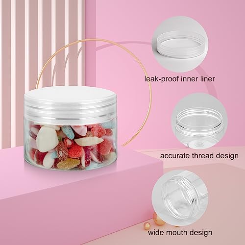 Loretoy 36 Pack 4 OZ Plastic Jars with Lids, BPA Free, Reusable, Refillable Transparent Cosmetic Containers for Bath Salts, Cosmetics, Powders, Beauty Product and Small Accessories - White - color: White, size: 4 Ounce