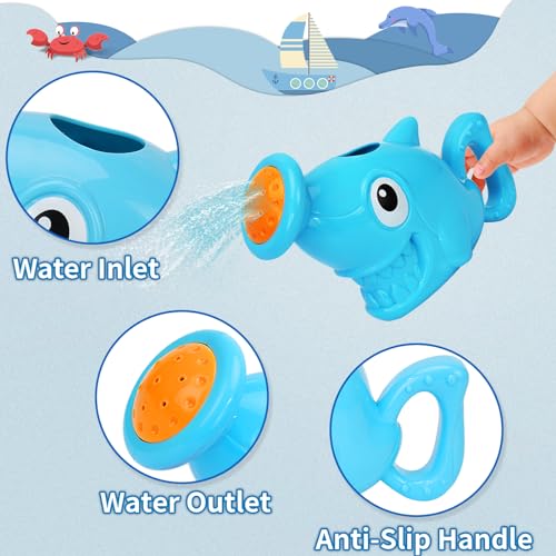 Baby Bath Toys for Toddlers 1-3, 14 Pcs Bathtub Toys for for Kids Age 2-4,Mold Free Bath Boat with Stacking Cup & Watering Can , Water Table Toys for Infants Boys Girls Babies 6-12-18 Months - style: Marine Animals