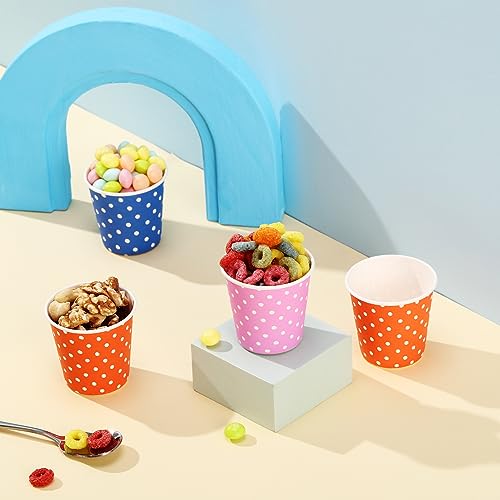 600 Pack 3 oz Paper Cups for Bathroom, Small Mouthwash Cups, Disposable Mini Bathroom Cups, Cold Beverage Drinking Cup for Water Coolers, Party, Home and Office(Dots) - color: JP-3-ZB02-600-BD