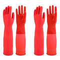 North Tower Rubber Gloves Kitchen Cleaning For Washing Dishing Kithchen, warmming Heat Resistant Dishwashing Gloves,18",2 Pairs Medium - size: Medium（45cm）