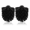 2PCS Toilet Bowl Brush Replacement Head, Toilet Brush Head Replacement with Durable Stiff Bristles, Cleaning Tool for Home Hotel Bathroom (Black) - color: Black