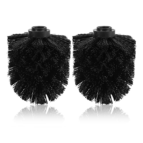 2PCS Toilet Bowl Brush Replacement Head, Toilet Brush Head Replacement with Durable Stiff Bristles, Cleaning Tool for Home Hotel Bathroom (Black) - color: Black