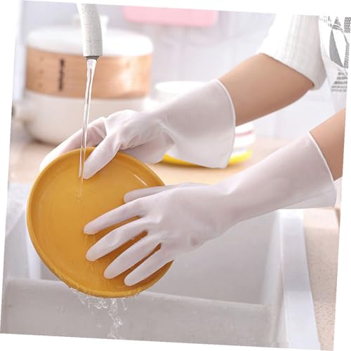 GLEAVI Waterproof Kitchen Gloves and Household Cleaning Gloves Size L for Toilet and Dishwashing 4 Pairs Set