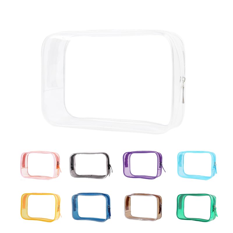 Buminee Clear Pouch, Makeup Bag, 6.6"x2.3"x4.7" TSA Approved Toiletry Bag-1 Pack All Clear - color: clear
