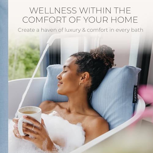 BADESOFA® Luxury Bath Pillows for Tub Full Body Set 3-Piece in Blue | Premium Bath Pillow Spa Set, Quick Drying, Full Body Support, Perfect Gift for Bath Lovers - color: Blue, size: Large (3-Piece Set)