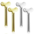 Mabor 4Pcs Toothpaste Tube Squeezer, Metal Toothpaste Key Squeezer Roller | Stainless Steel Tube Wringer Dispenser Tools for Paint Cream Cosmetic Hair Dye, Gold & Silver