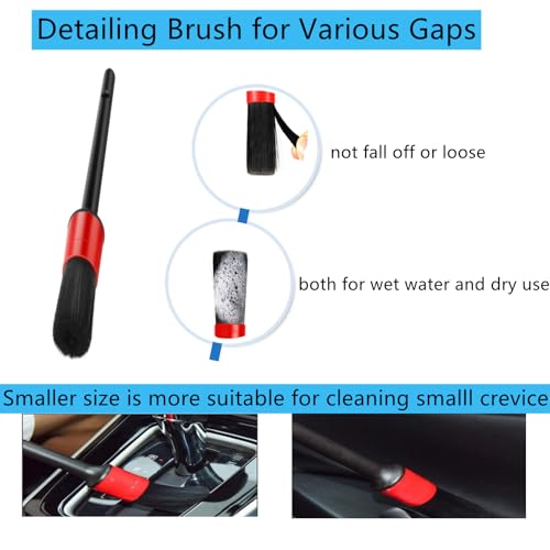 Fitosy Car Interior Duster Detail Brush Cleaning Gel Kit, Dust Remover | Slime Putty Cleaner Soft Detailing Brushes Car Accessories Essentials Supplies Tools for Men Women, Auto Truck SUV RV