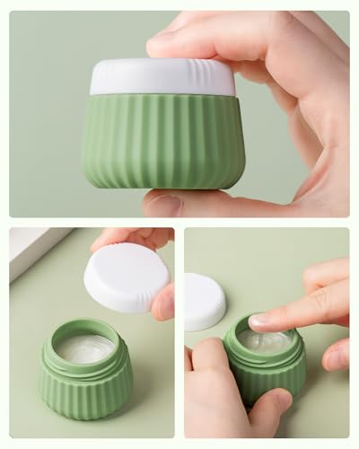 Mrsdry Travel Containers for Toiletries 4 Pack, TSA Approved Travel Size Toiletries, With Clear Bag Leak Proof Silicone Jars, Creams Jars Carrying Small Items - color: Water Green, size: 1 oz