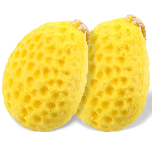 2-Pack Deep Cleansing Bath Sponges – Soft PU Foam Loofah for Shower, Rich Lather & Gentle Exfoliation, Durable Yellow Color Design