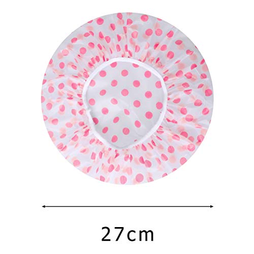 3 Pcs Waterproof Shower Caps, Plastic Reusable Bath Caps Elastic Band Bath Hair Hat for Women Ladies Spa Salon