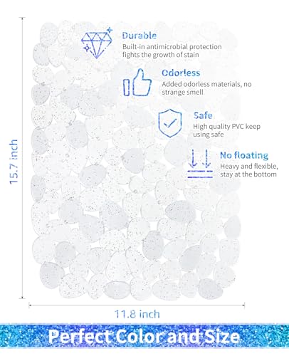Bligli Pebble Sink Mat for Stainless Steel/Ceramic Sinks, PVC Eco-Friendly Sink Protectors for Bottom of Kitchen Sink, Dishes and Glassware, Fast Draining, 15.7 x 11.8 inch (2 Pack, Bling Clear) - color: Bling Clear