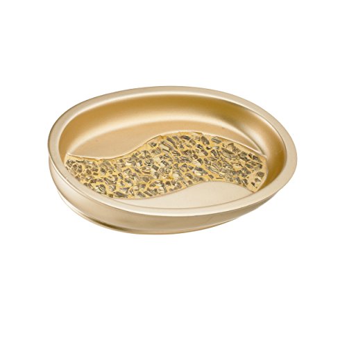 Zahari Home Sinatra Soap Dish Unique Design Bling Glass Mosaic Décor Soap Bar Holder, Champagne - color: Sinatra Champagne