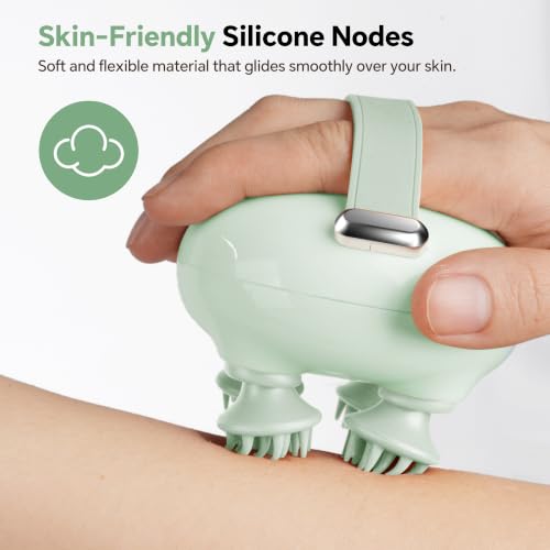 IOOKAN Scalp Massager, Electric Head Massage Scalp Stress Relax | IP67 Waterproof, 3 Massage Modes Tangle-Free & 186 Massage Nodes, Head Neck Shoulder Pets Use, Gift for Dad Mom - color: Light Green