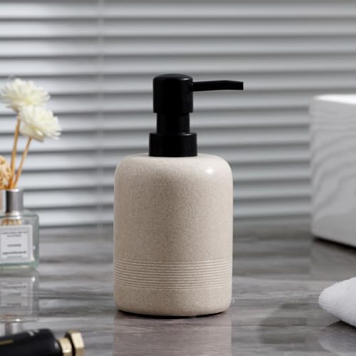 Soap Dispenser Set, 2PCS 11.84OZ Hand Soap Dispenser Beige | Modern,Minimalist, Dish Soap, Shampoo Conditioner Refillable Bottle for Bathroom Countertop Kitchen Sink Hotel Office Decor - color: Beige