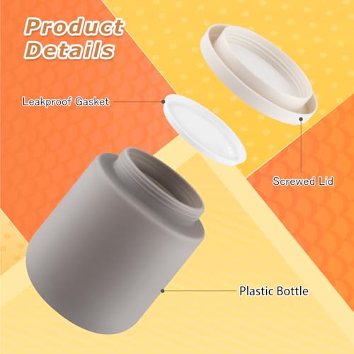 16.9oz/500g Plastic Containers Empty Cosmetic Jars Large Makeup Sample Storage Pot with Lid & Inner Liner for Lotion Cream Ointments DIY Makeup Travel - 1 Pcs-Grey - color: 1 Pcs-Grey