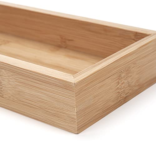 Bamboo Bathroom Tray, Bathroom Vanity Tray, Bathroom Trays for Counter, Toilet Tank Tray, Toilet Basket for Organizing (11.8 x 4.5 x 1.6 inch) - size: 11.8" x 4.5" x 1.6"