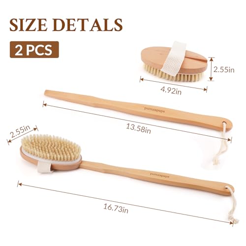 Body Brush, Detachable Long-Handle Bath Brush, Unisex Cleansing Brush, Efficient Exfoliating Massage, Oval Brush Head, 2 Pack - size: Oval - Detachable