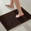 TYUU Bathroom Rugs Non Slip Washable, Super Absorbent Thin Bath Mat Small Quick Dry Low Pile Bathroom Rug, Brown 16"x24" - color: Brown01, size: 1'4" X 2' (Rectangular)