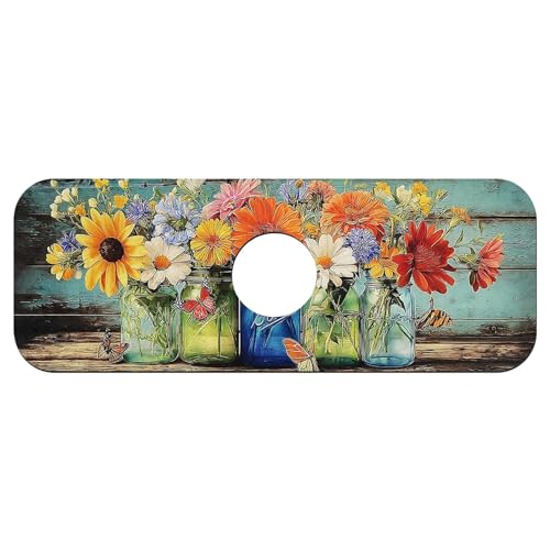 Faucet Fast Absorbent Pad - Vintage Vase Dais Drying Pad, Suitable For Kitchen, Bathroom, Island And Other Scenes - color: Vintage vase Dais