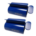 XYKEEY Toothpaste Tube Squeezer - Set of 2 Toothpaste Squeezer Rollers, Metal Toothpaste Tube Wringer Seat Holder Stand (Blue) - color: Blue