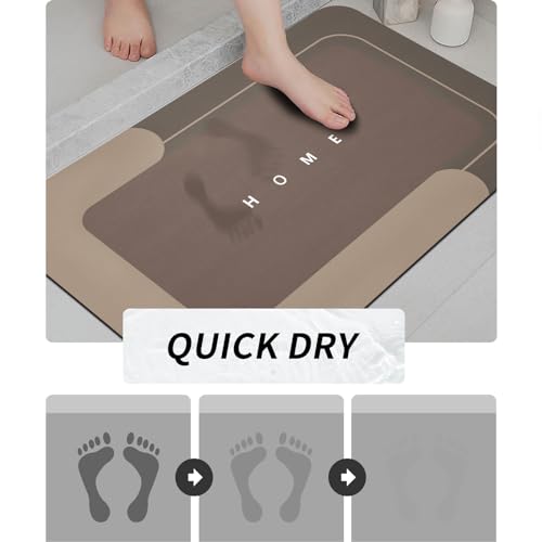 3PCS Absorbent Bath Mat Magic Rug Sets, Quick Drying Bath Mat Non-Slip Floor Rug Rubber Backed for Bathroom Kitchen Shower Sink (16.9''x23.6''+19.7''x23.6''+19.7''x31.9'', Brown) - color: Brown, size: 3 PCS