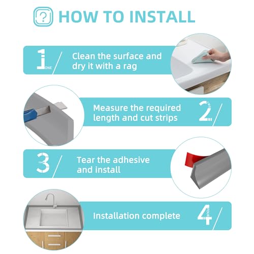 Shower Threshold Water Dam,Walk in Shower Water Guard, Shower Dam Water Barrier Bathroom Sink Splash for Dry And Wet Separation Caulk Seal Strip Edge Trim (39Inch, Gray) - color: Gray, style: 39Inch