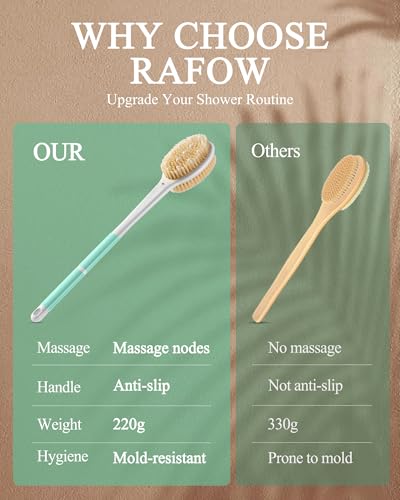 Shower Brush for Massage Dry Brushing: Back Scrubber for Shower with 18.1 in Anti Slip Long Handle - Bath Body Brush for Lymphatic Drainage Exfoliator Improving Skin Health for Women Men Elderly Green - size: Long Handle 18.1 in-Light Green