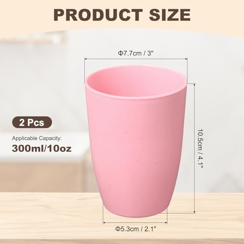 uxcell 2 Pcs Simple Toothbrush Cup, 3 x 3 x 4.1 Inch Bathroom Tumbler Reusable Plastic Cup Set for Storing Toothpaste Toothbrushes Combs Water Beverages, Light Pink - color: Light Pink