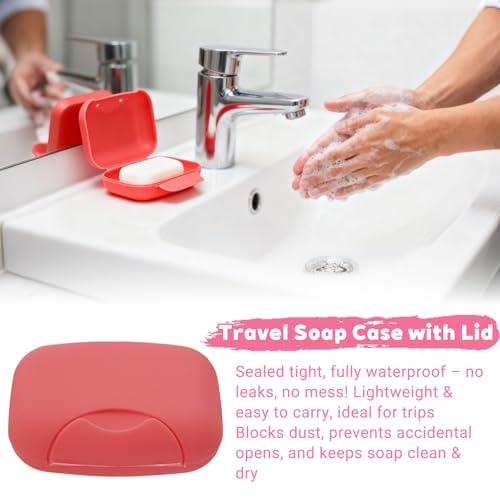 Zoyiancy 6 PCS Travel Soap Case, Portable Plastic Soap Box with Lid, Waterproof Leakproof Soap Dish, Draining Soap Holder for Traveling, Camping, Outdoor, Gym, Bathroom