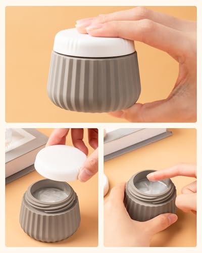 Mrsdry Travel Containers for Toiletries 4 Pack, TSA Approved Travel Size Toiletries, Travel Size Containers, With Clear Bag Leak Proof Silicone Jars, Travel Essentials Creams Jars Carrying Small Items - color: Apricot, size: 3 oz
