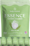 Body Restore Shower Steamers Aromatherapy 15 Pack – Fathers Day Gift for Dad, Birthday Gifts for Women & Men, Spa Stress Relief & Relaxation Self Care Gifts – Premium Tea Tree Essential Oil Tablets - color: Fresh Tea Tree 15 Pack